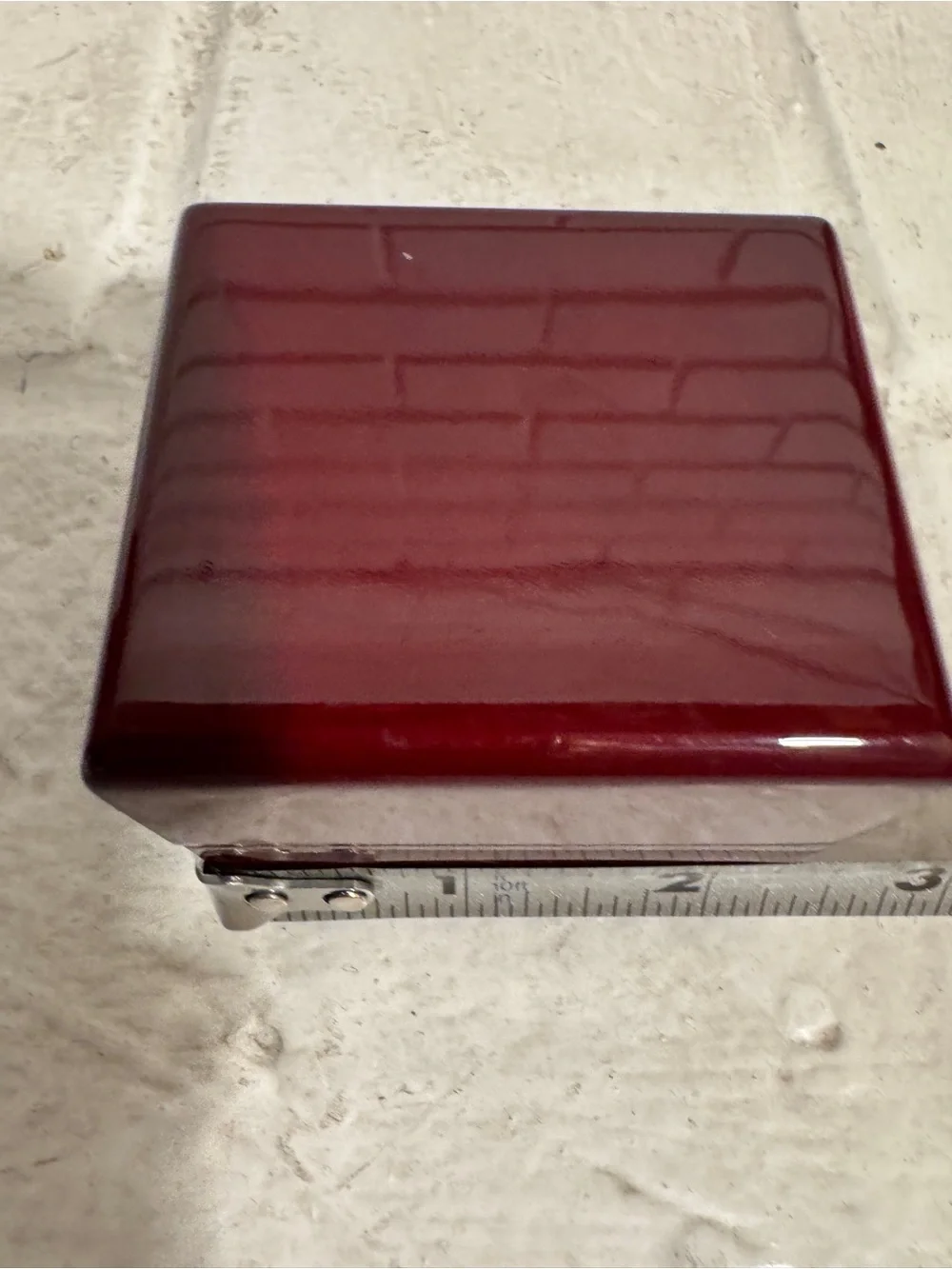 Set of 2 Sturdy Glossy Mahogany-like finish Ring Presentation Boxes 2.5
